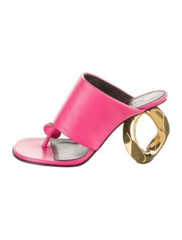 J.w. Anderson Sandals Leather Crystal Embellishments Slides IT 37 | 7