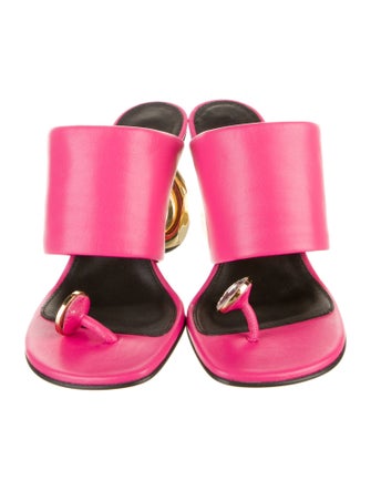 J.W. Anderson Leather Crystal Embellishments Slides