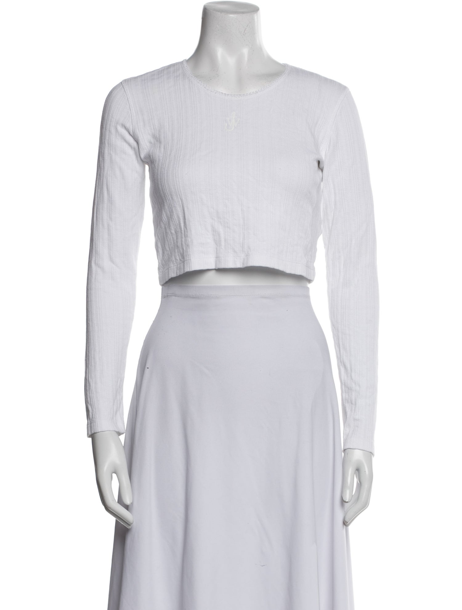 J.W. Anderson Silk Crew Neck Crop Top