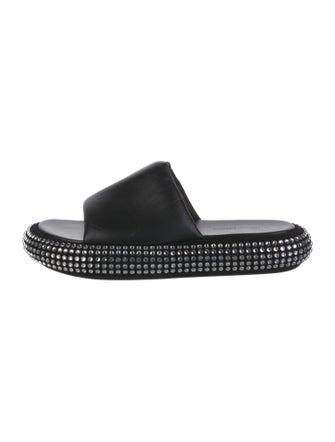 J.W. Anderson Leather Crystal Embellishments Slides