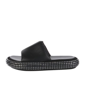 J.w. Anderson Sandals Leather Crystal Embellishments Slides IT 42 | 12