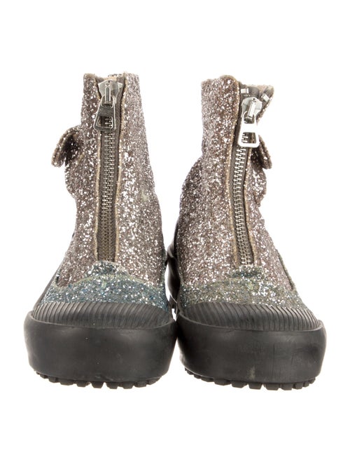 J.W. Anderson Glitter Colorblock Pattern Combat Boots
