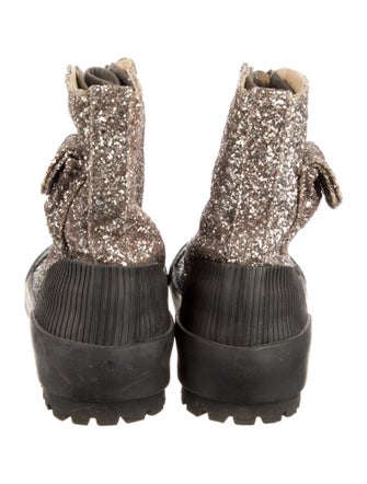 J.W. Anderson Glitter Colorblock Pattern Combat Boots