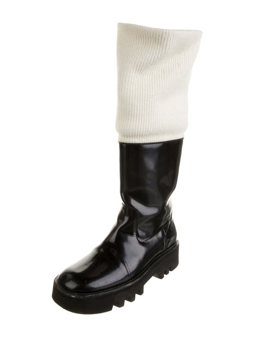 J.W. Anderson Patent Leather Colorblock Pattern Rain Boots
