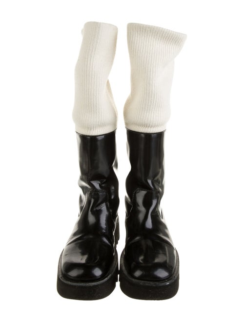 J.W. Anderson Patent Leather Colorblock Pattern Rain Boots