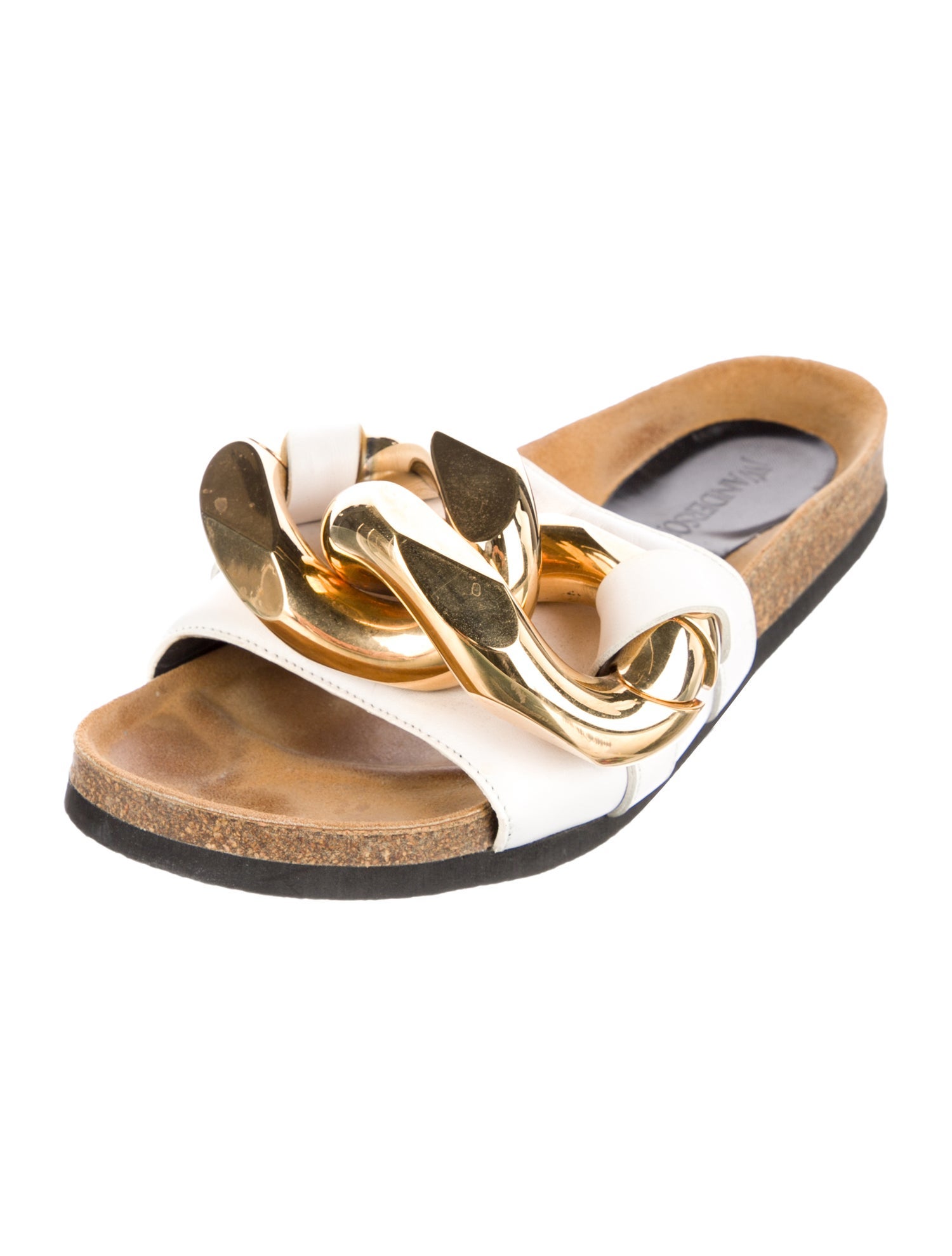 J.W. Anderson Leather Chain-Link Accents Slides