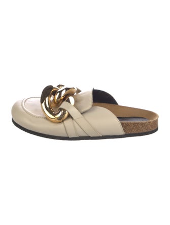 J.W. Anderson Leather Chain-Link Accents Slides