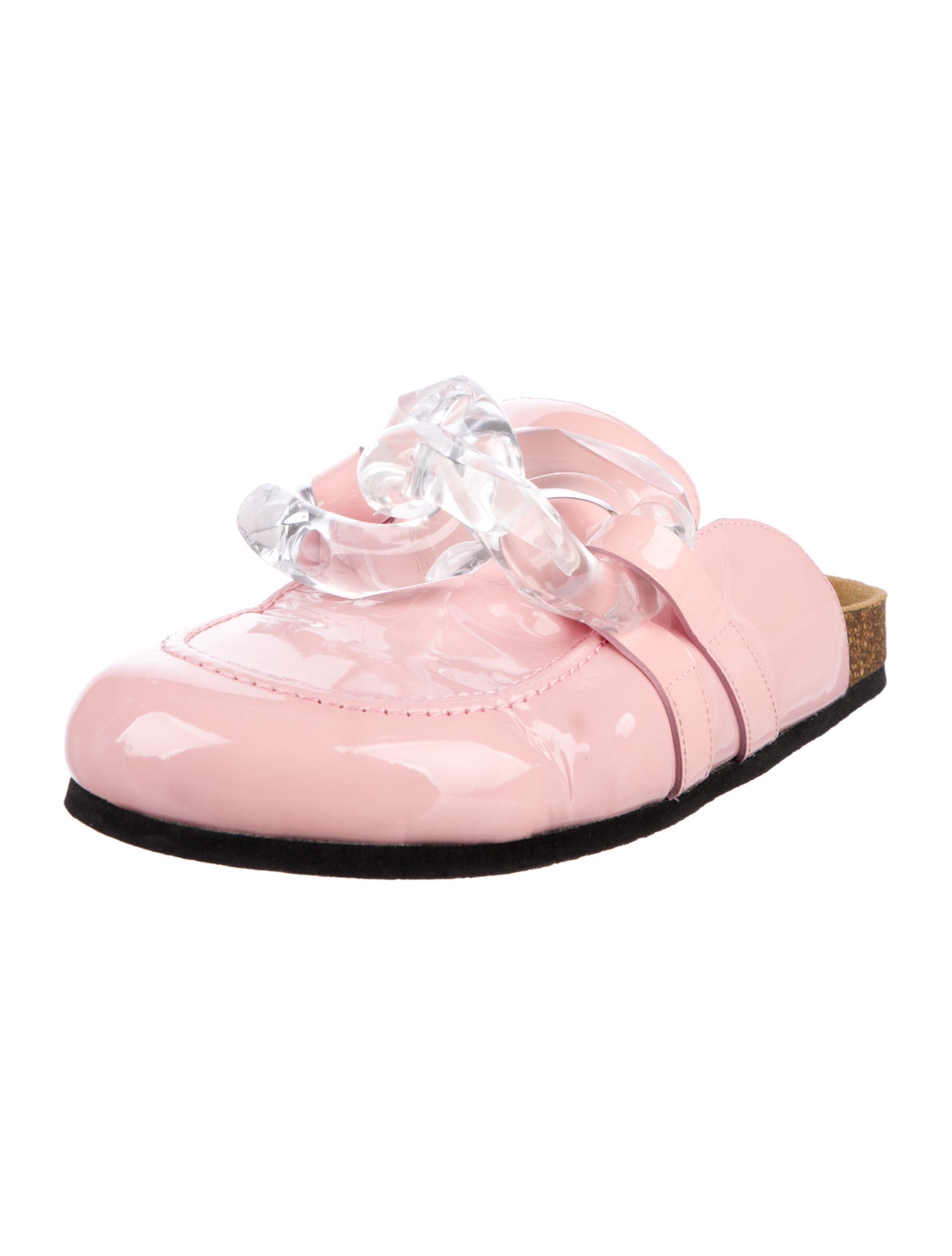 J.W. Anderson Patent Leather Chain-Link Accents Mules