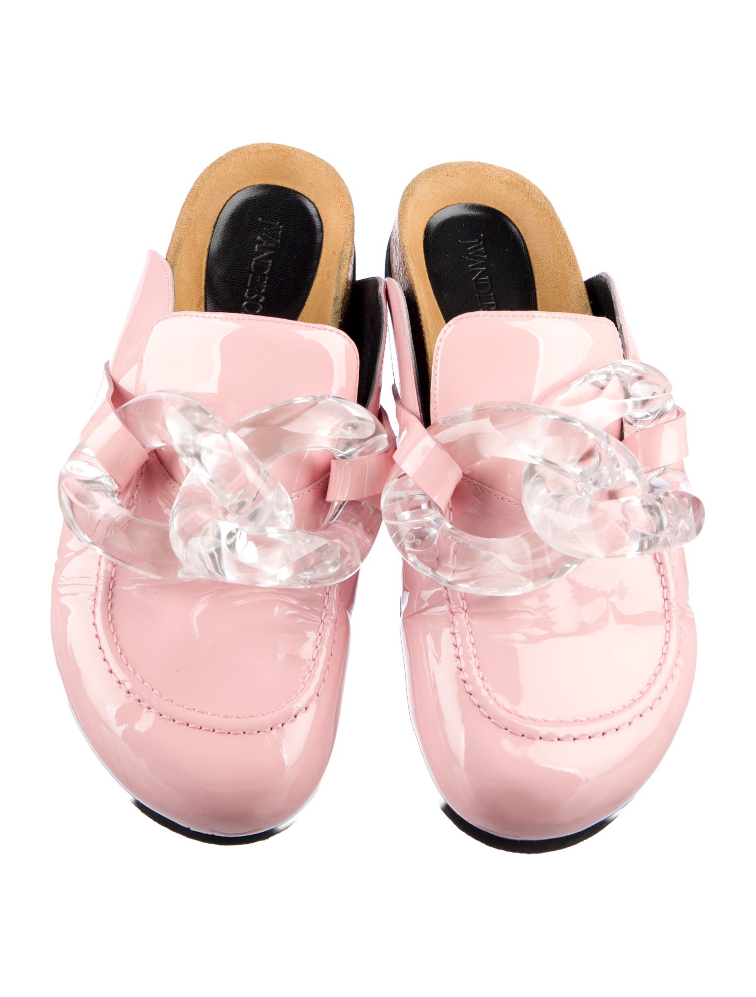 J.W. Anderson Patent Leather Chain-Link Accents Mules
