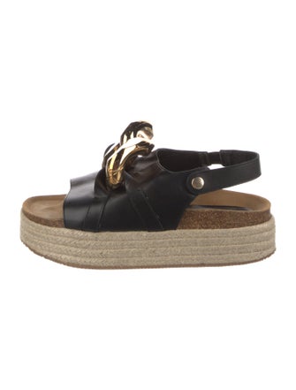J.W. Anderson Leather Chain-Link Accents Espadrilles