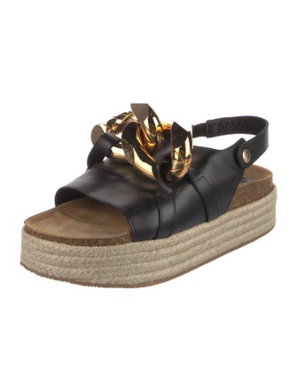 J.W. Anderson Leather Chain-Link Accents Espadrilles