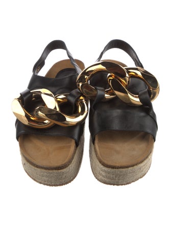 J.W. Anderson Leather Chain-Link Accents Espadrilles