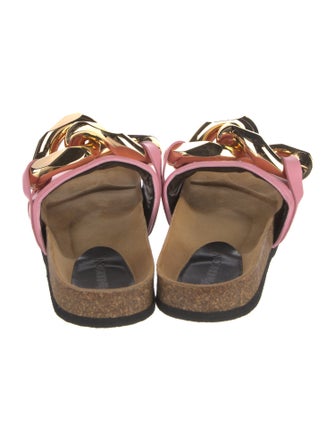 J.W. Anderson Leather Chain-Link Accents Slides