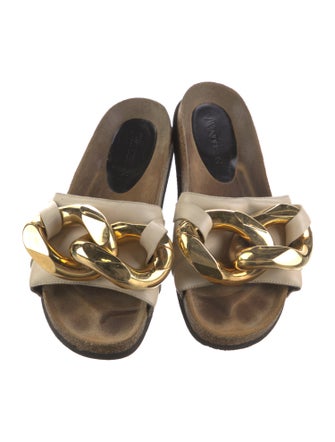 J.W. Anderson Leather Chain-Link Accents Slides