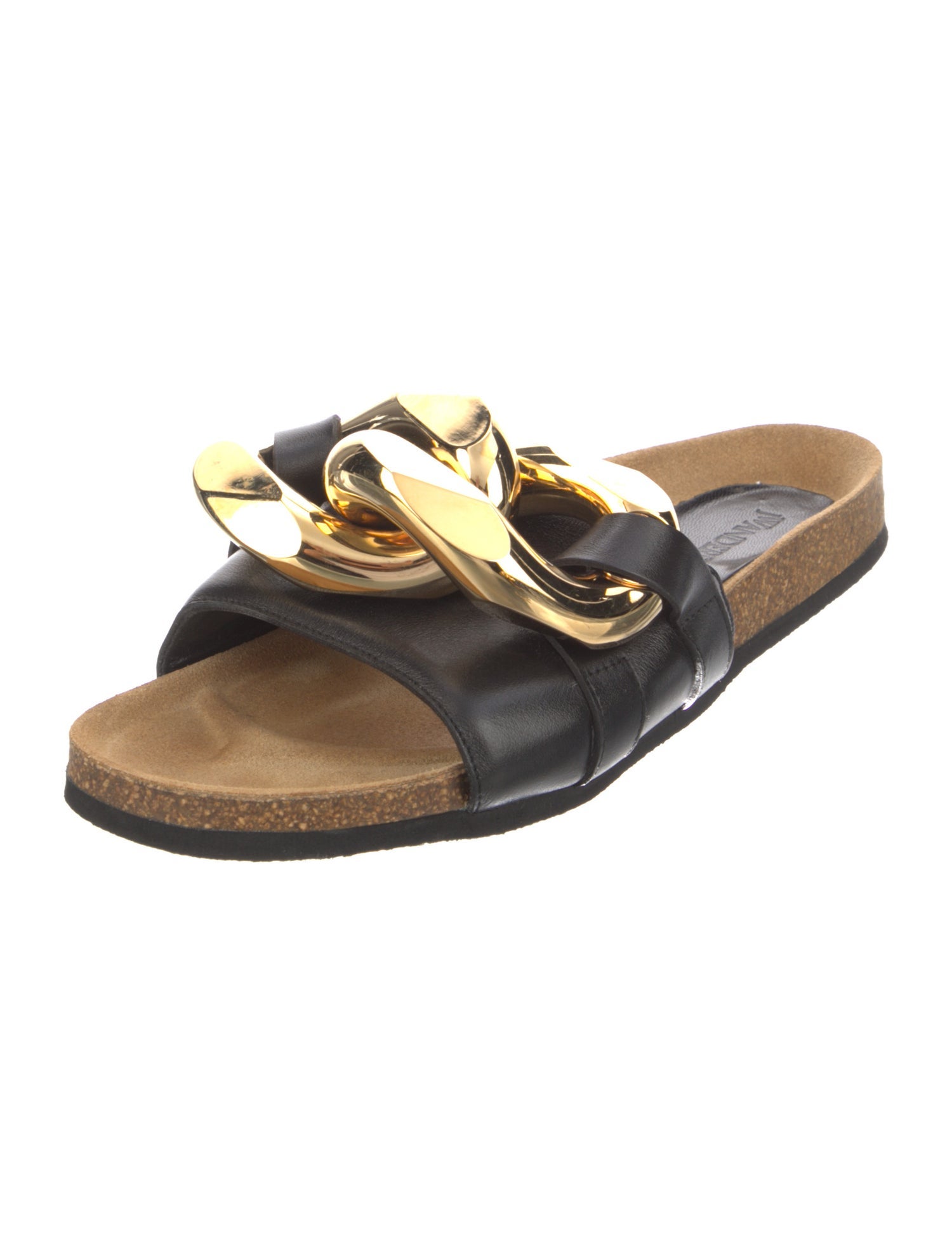 J.W. Anderson Leather Chain-Link Accents Slides