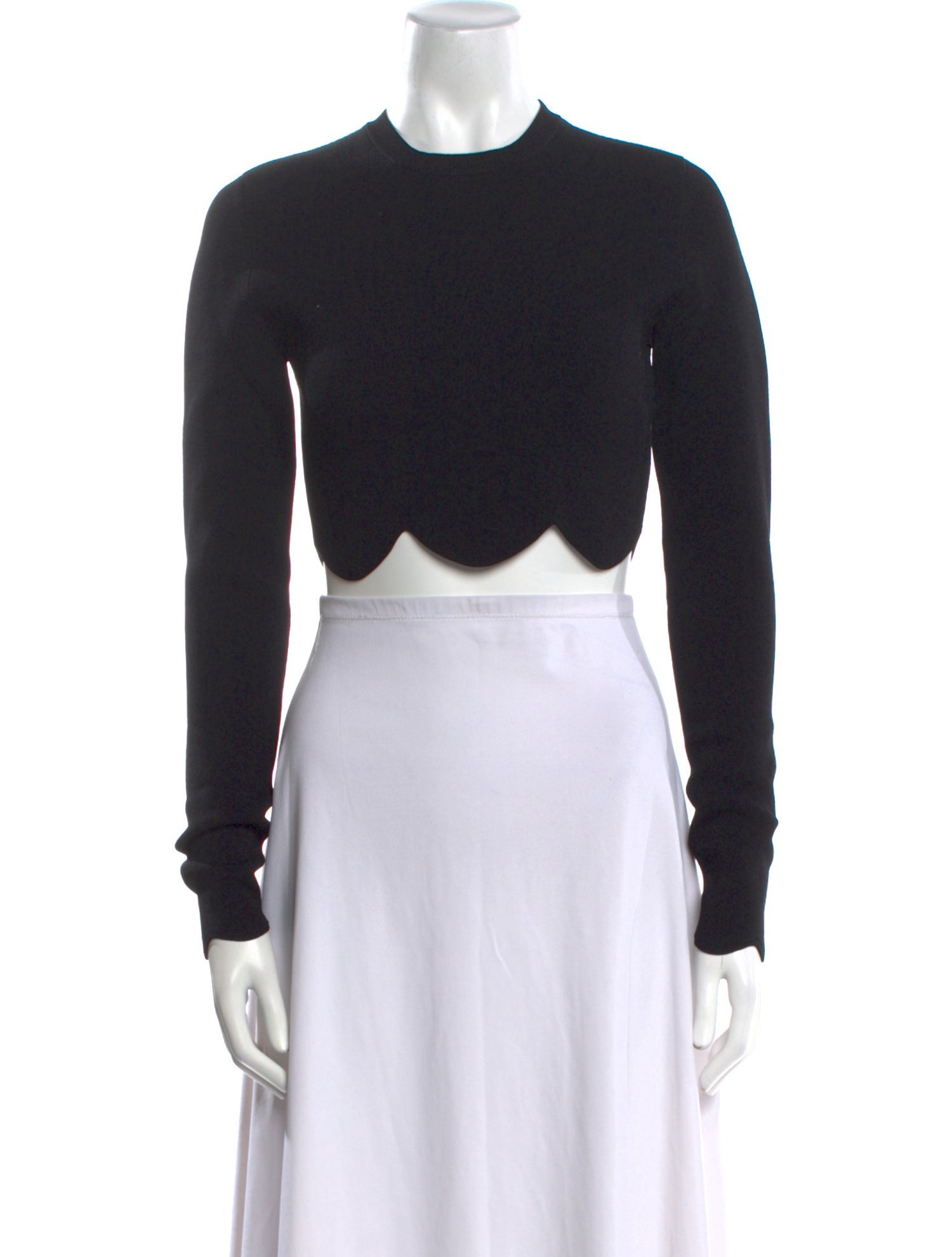 J.W. Anderson Crew Neck Long Sleeve Crop Top