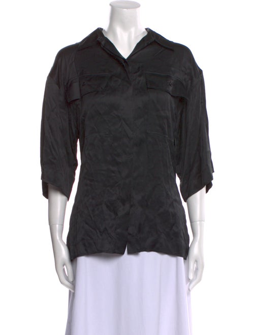 J.W. Anderson V-Neck Three-Quarter Sleeve Button-Up Top