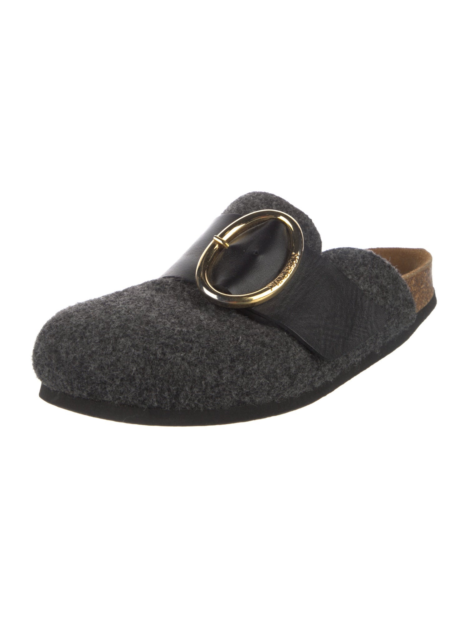 J.W. Anderson Wool Leather Trim Embellishment Slides