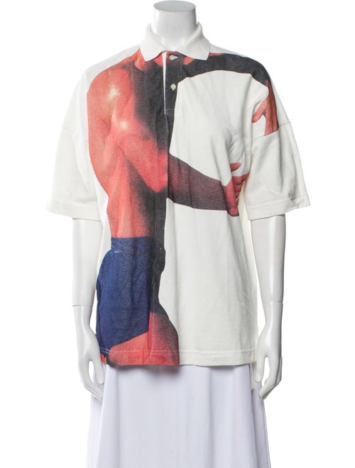 J.W. Anderson Graphic Print Crew Neck Button-Up Top