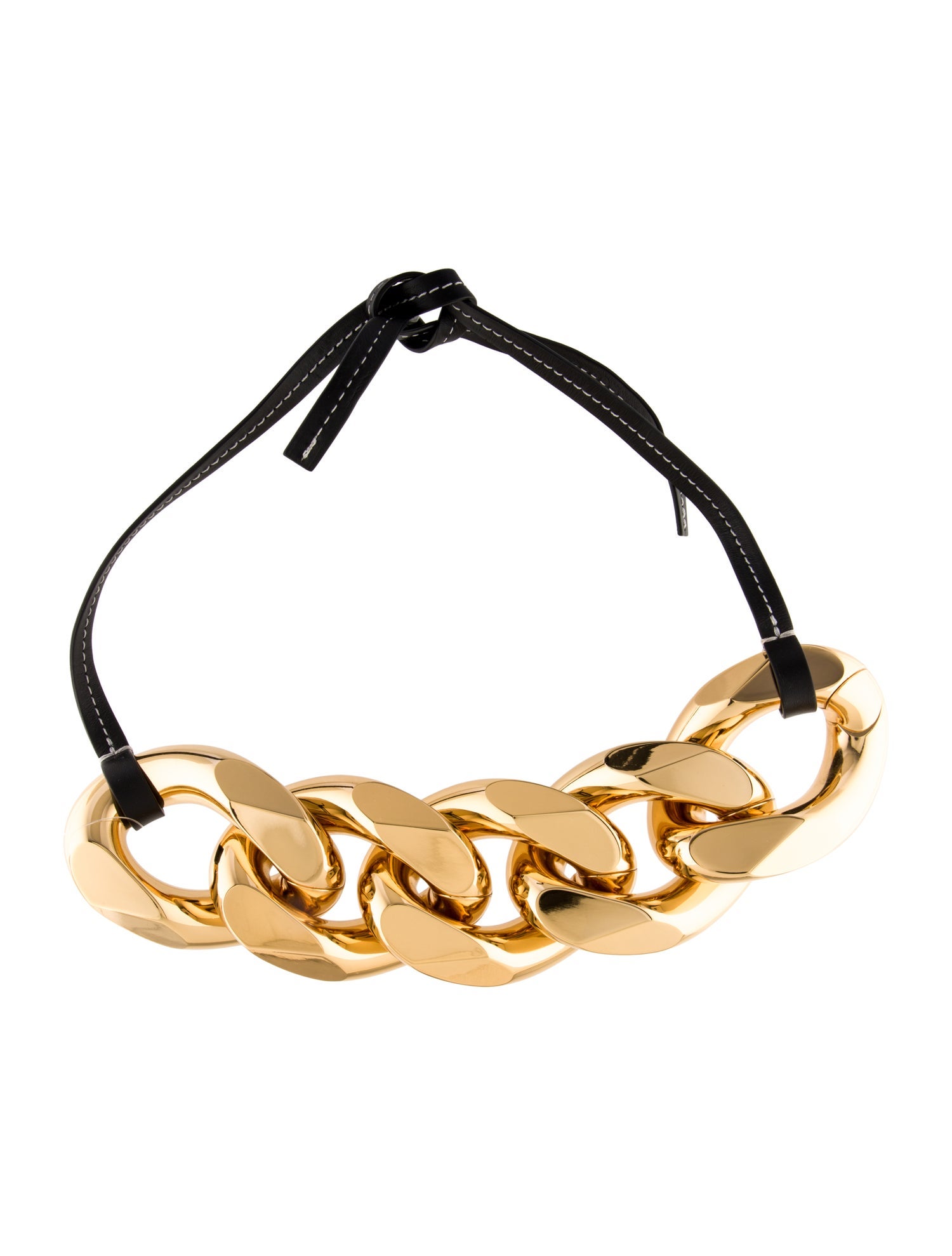 J.W. Anderson Leather Large Chain-Link Collar Necklace