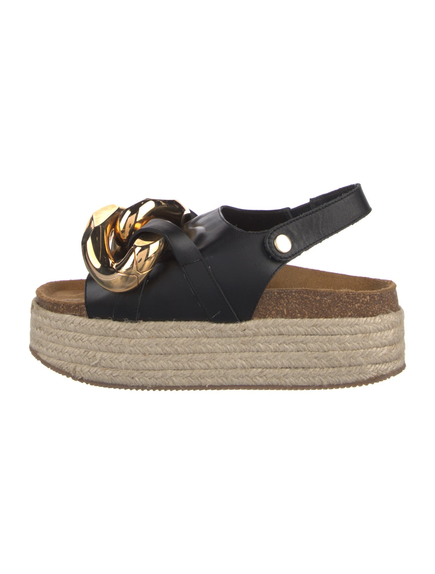 J.W. Anderson Leather Chain-Link Accents Espadrilles