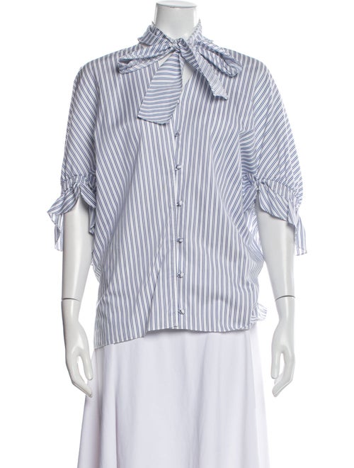 J.W. Anderson Striped Three-Quarter Sleeve Button-Up Top