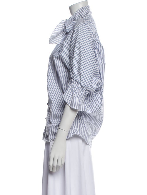 J.W. Anderson Striped Three-Quarter Sleeve Button-Up Top