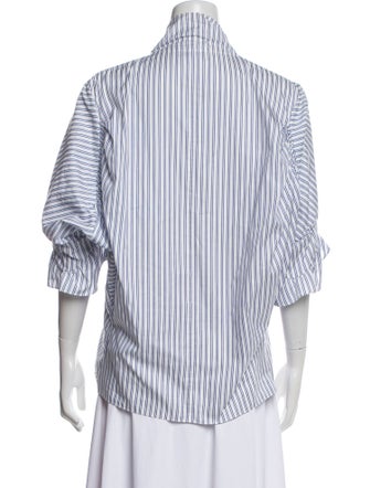 J.W. Anderson Striped Three-Quarter Sleeve Button-Up Top