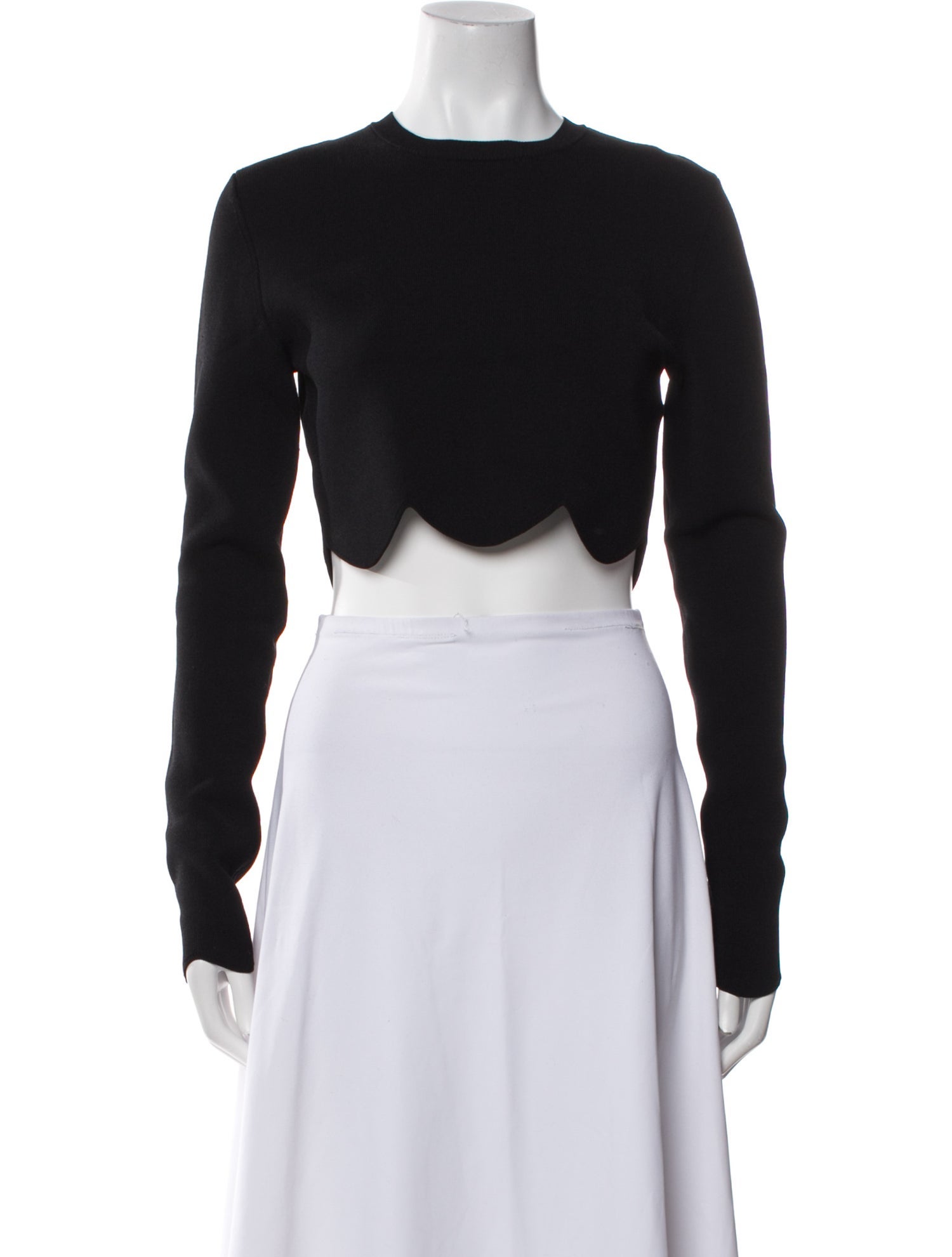 J.W. Anderson Crew Neck Long Sleeve Crop Top
