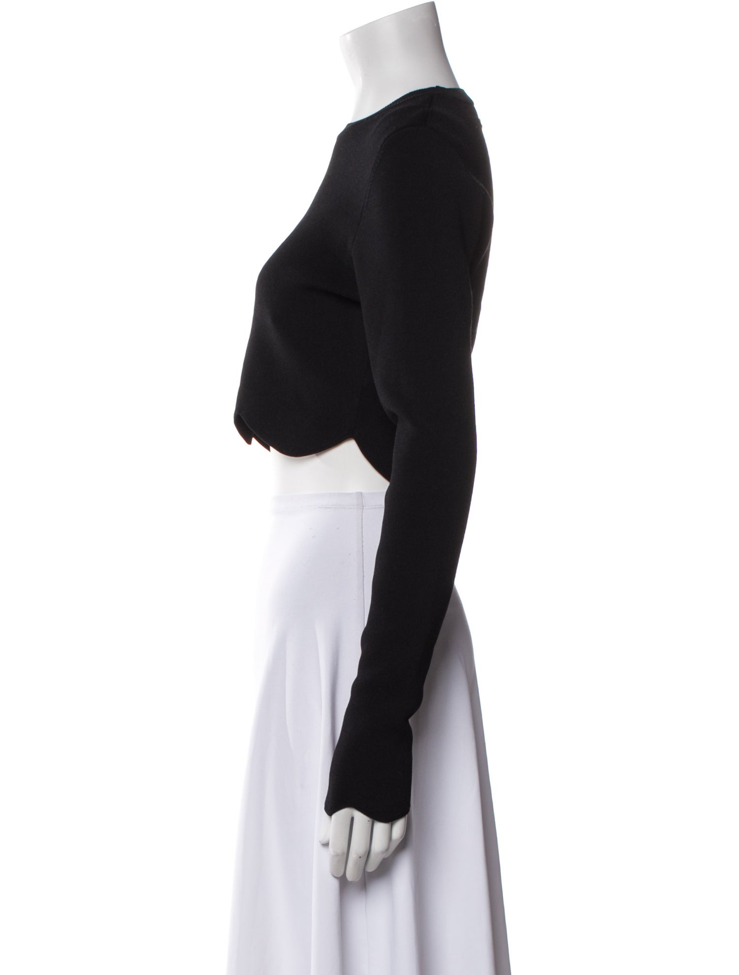 J.W. Anderson Crew Neck Long Sleeve Crop Top