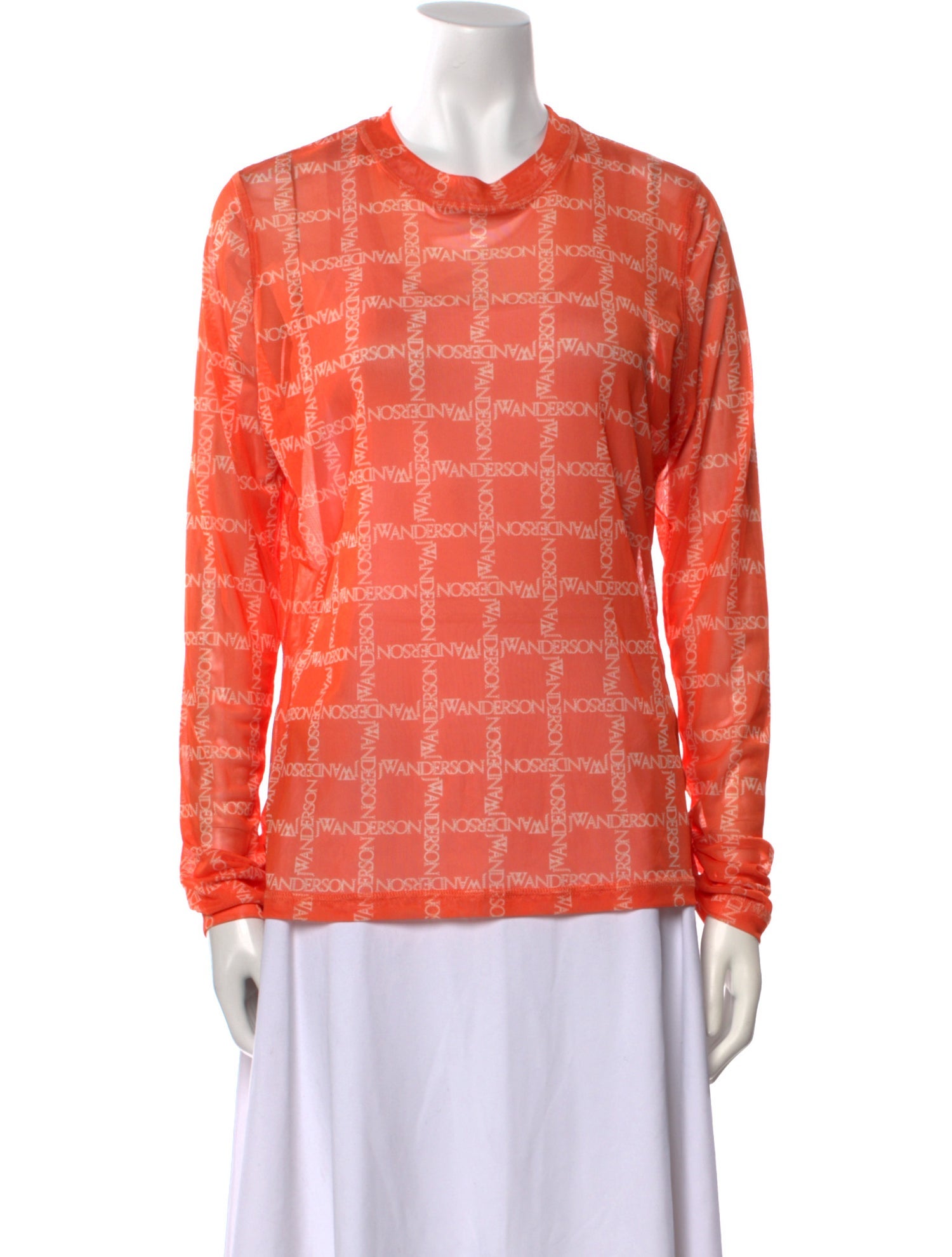 J.W. Anderson Plaid Print Crew Neck Top