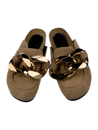 J.W. Anderson Suede Chain-Link Accents Mules