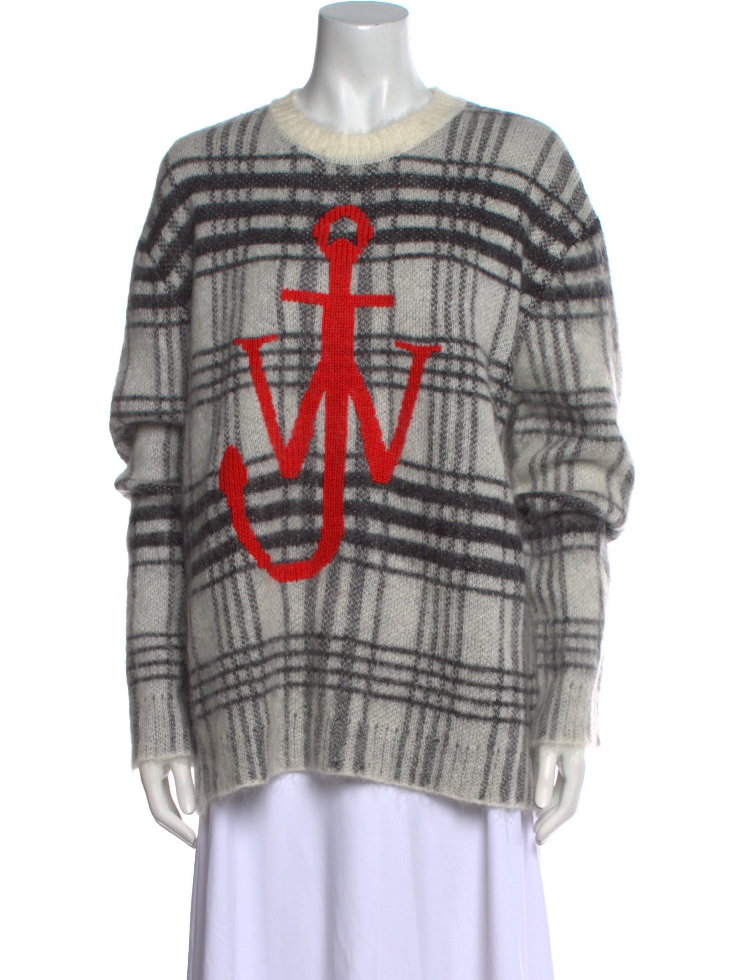 J.W. Anderson Plaid Print Crew Neck Sweater w/ Tags