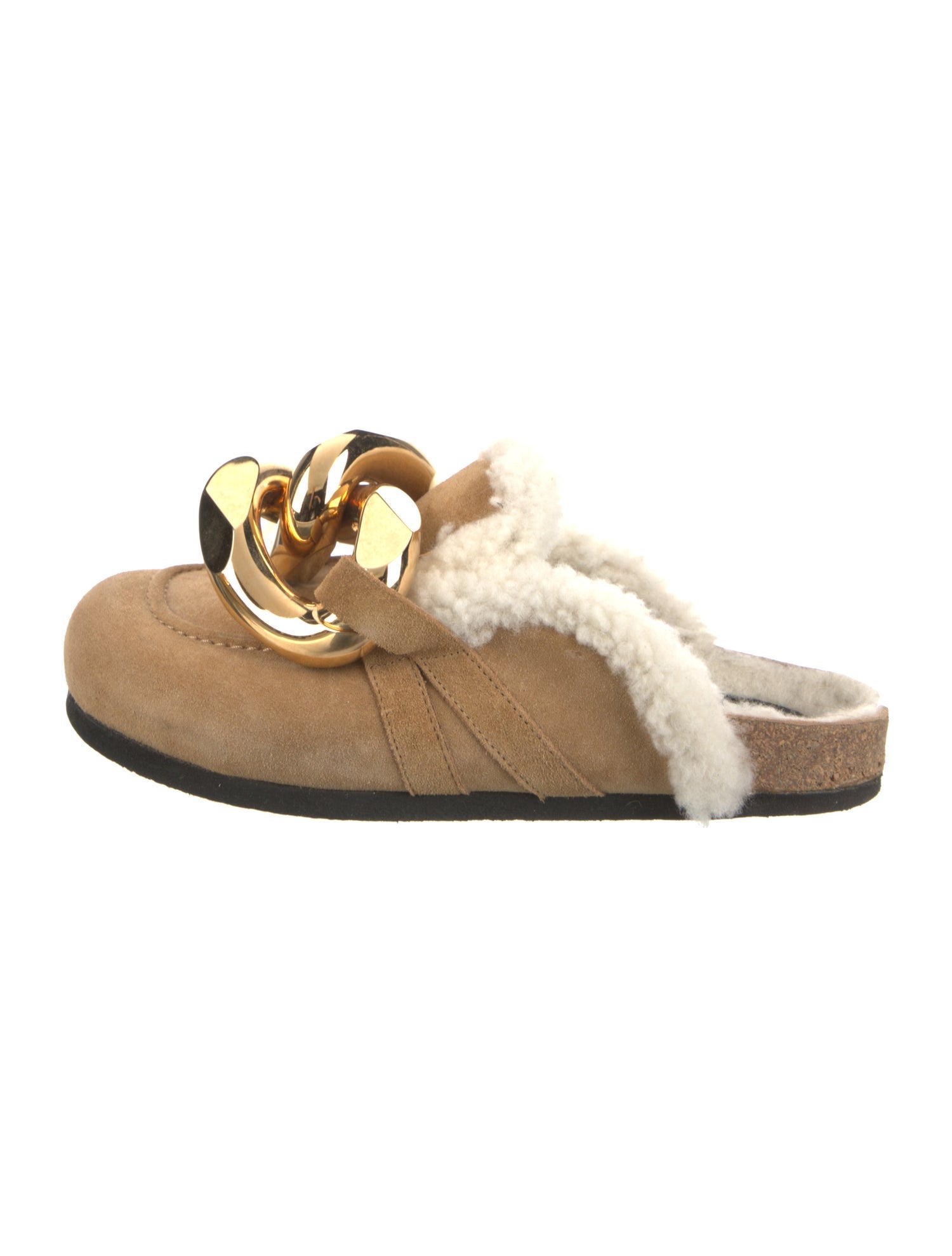 J.W. Anderson Suede Chain-Link Accents Slides