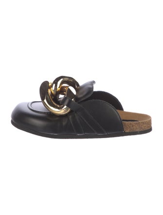J.W. Anderson Leather Chain-Link Accents Slides