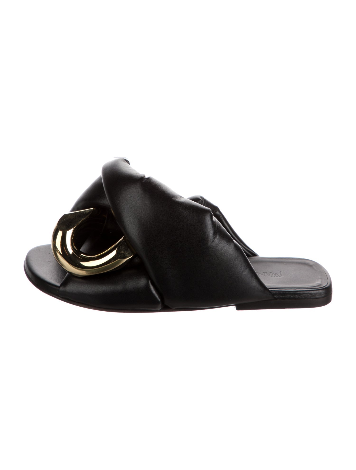 J.W. Anderson Leather Chain-Link Accents Slides
