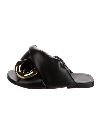 J.W. Anderson Leather Chain-Link Accents Slides