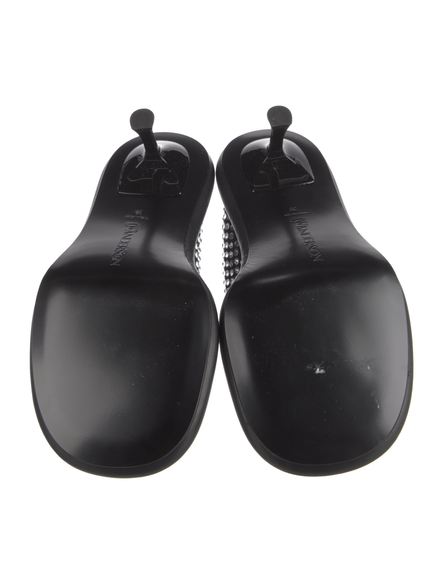 J.W. Anderson Leather Crystal Embellishments Slides