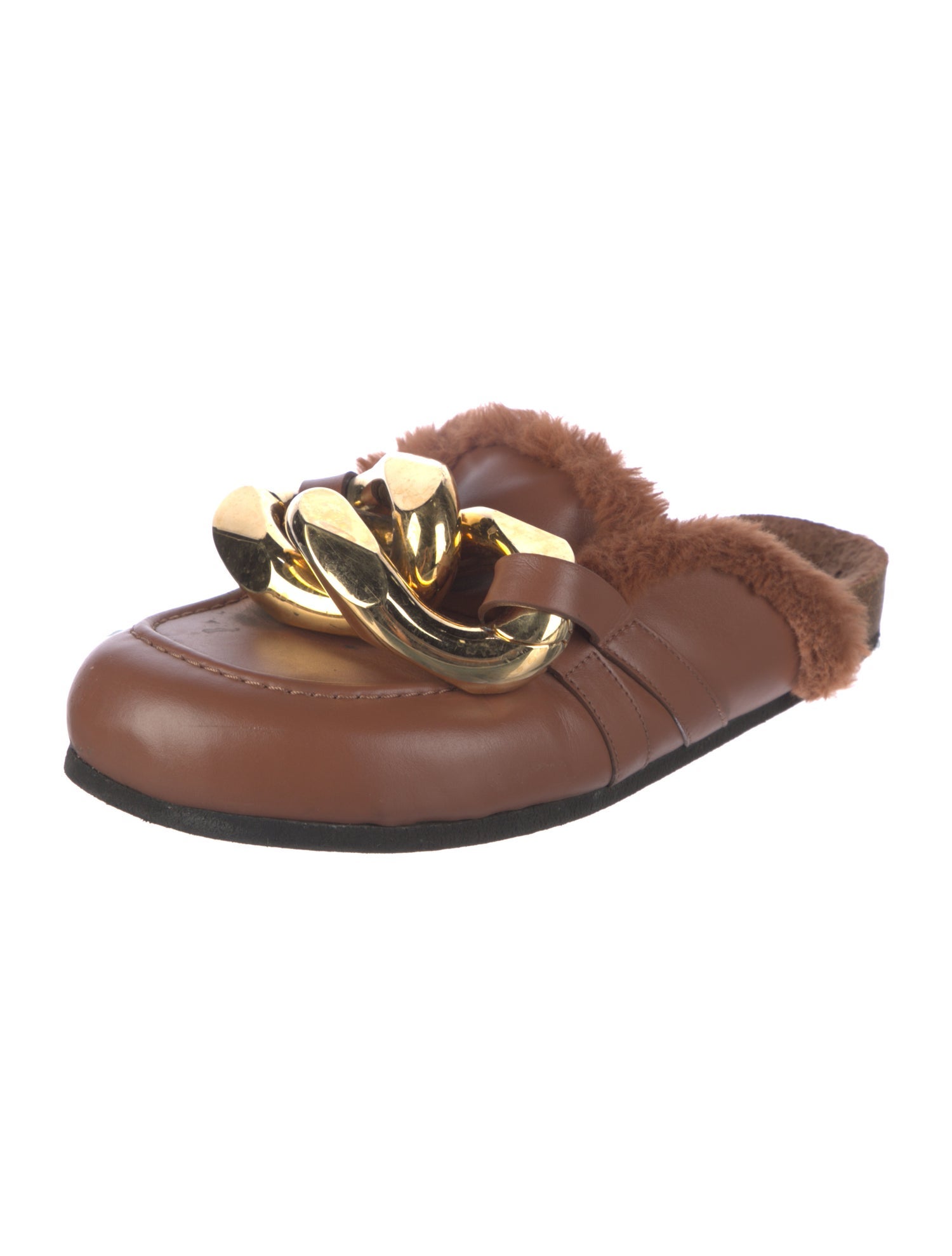 J.W. Anderson Leather Chain-Link Accents Mules