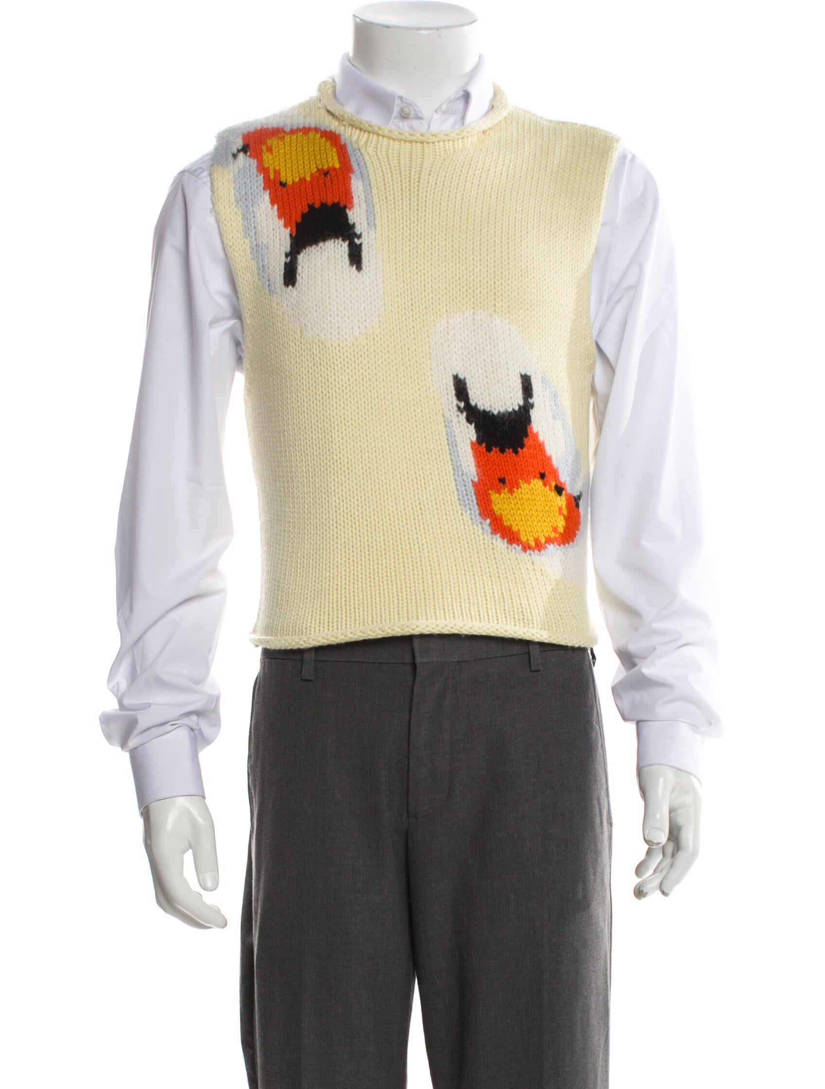 J.W. Anderson Swan Print Wool Sweater Vest