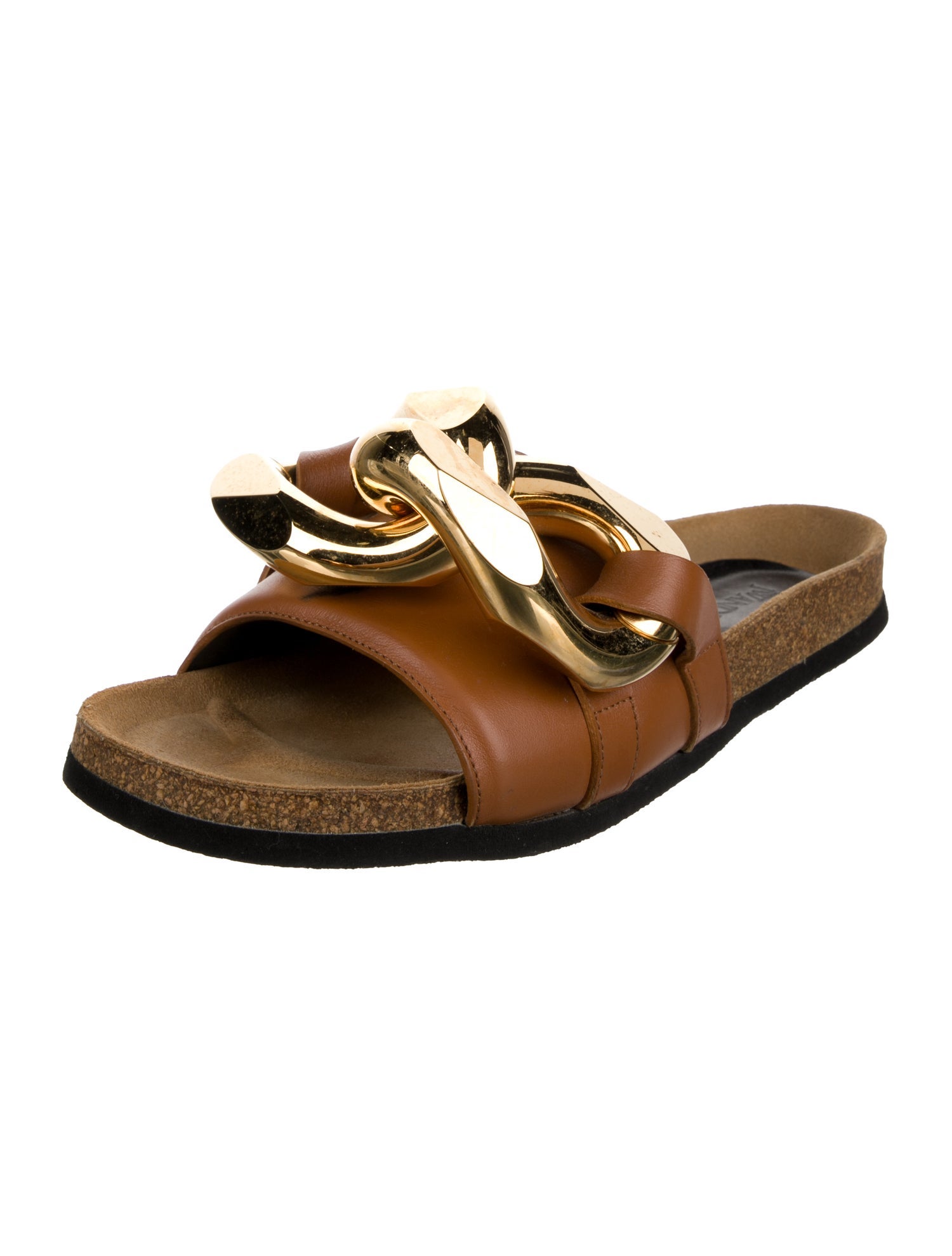 J.W. Anderson Leather Chain-Link Accents Slides