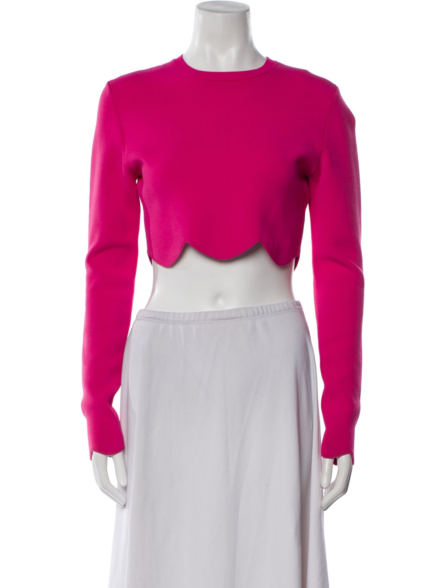 J.W. Anderson Crew Neck Long Sleeve Crop Top