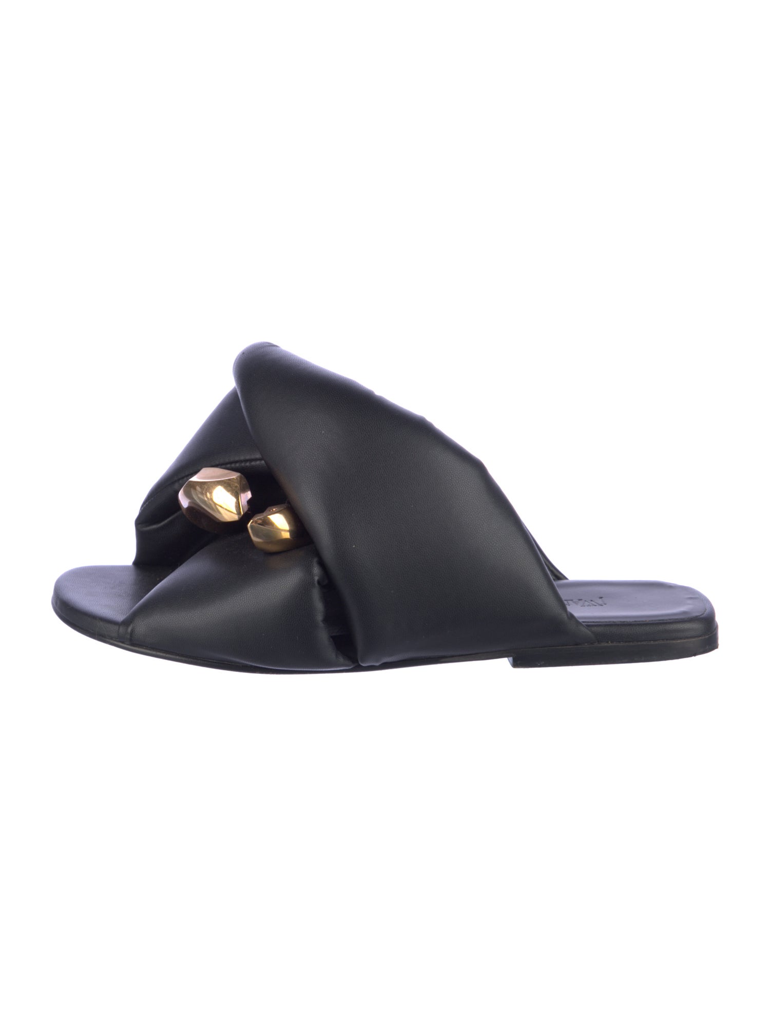 J.W. Anderson Leather Chain-Link Accents Slides