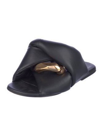 J.W. Anderson Leather Chain-Link Accents Slides