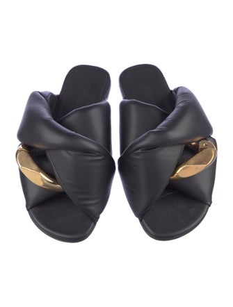 J.W. Anderson Leather Chain-Link Accents Slides