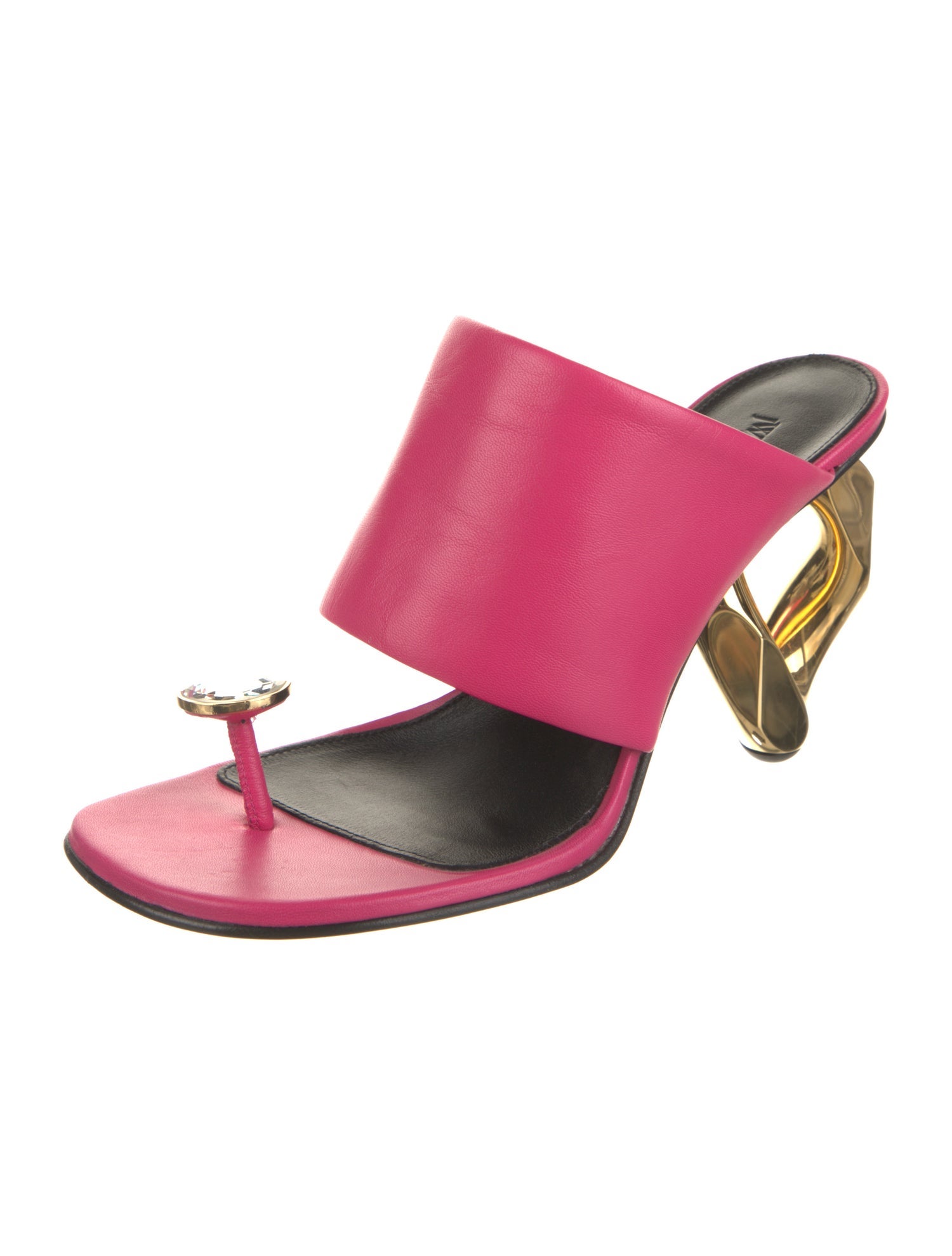 J.W. Anderson Leather Crystal Embellishments Slides