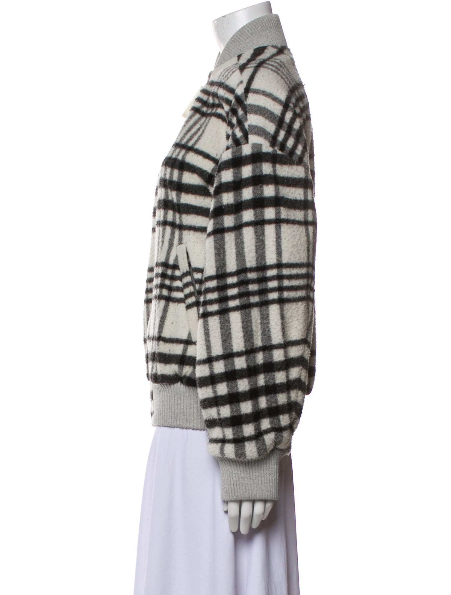 J.W. Anderson Plaid Print Fur Coat