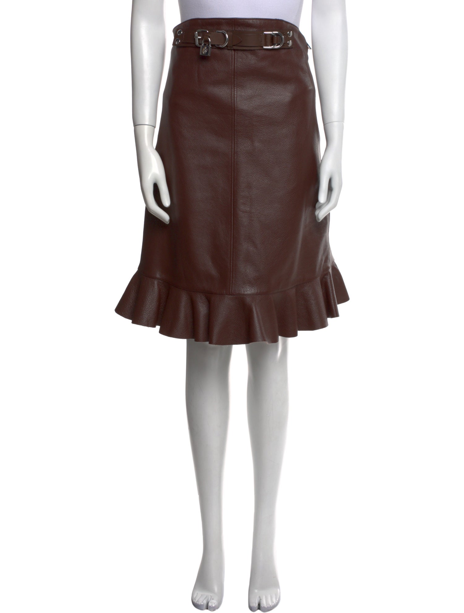J.W. Anderson Leather Knee-Length Skirt