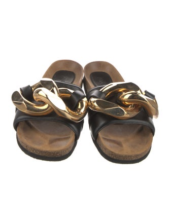 J.W. Anderson Leather Chain-Link Accents Slides