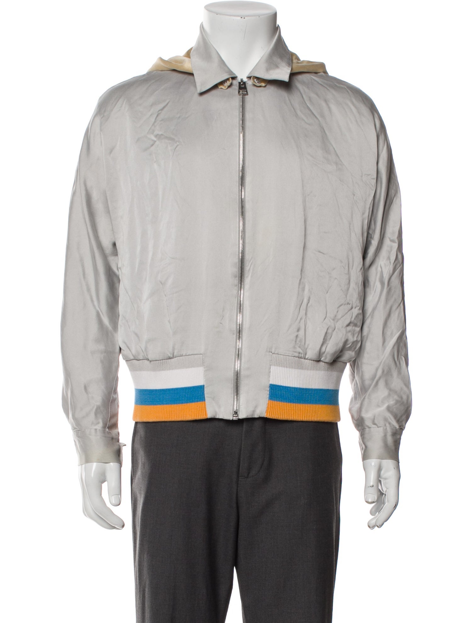 J.W. Anderson Silk Striped Bomber Jacket